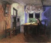 by lamplight Harriet Backer